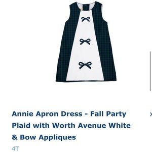 Beaufort Bonnet 4T Annie Apron dress Plaid with bows